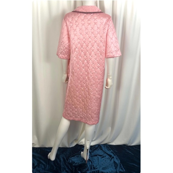 Vintage 60’s ‘Hamilton by Sears’ Quilted Bed Jacket Coat in Pink - Belted - S/M - Picture 12 of 12